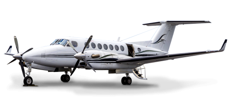 Beechcraft King Air 350 Aircraft with entry stairs deployed | American Polarizers, Inc.